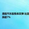 港股汽车股集体反弹 比亚迪股份涨超7%