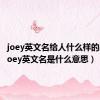 joey英文名给人什么样的感觉（joey英文名是什么意思）