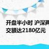 开盘半小时 沪深两市成交额达2180亿元