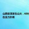 山西安泽发生山火，600多人正在全力扑救