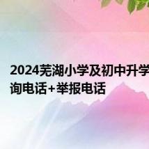 2024芜湖小学及初中升学报名咨询电话+举报电话