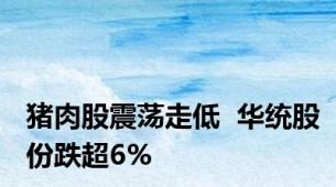 猪肉股震荡走低  华统股份跌超6%