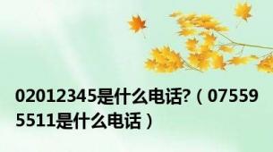 02012345是什么电话?（075595511是什么电话）