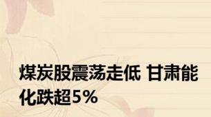 煤炭股震荡走低 甘肃能化跌超5%