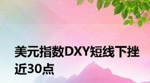 美元指数DXY短线下挫近30点