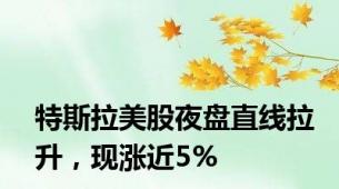 特斯拉美股夜盘直线拉升，现涨近5%