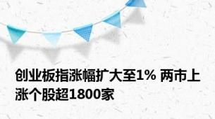 创业板指涨幅扩大至1% 两市上涨个股超1800家