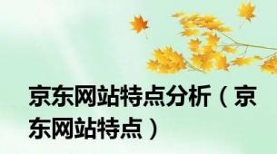 京东网站特点分析（京东网站特点）