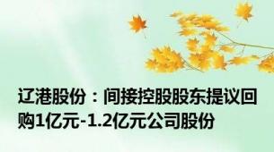 辽港股份：间接控股股东提议回购1亿元-1.2亿元公司股份