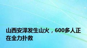 山西安泽发生山火，600多人正在全力扑救