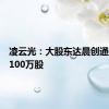 凌云光：大股东达晨创通拟减持100万股