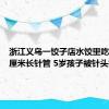 浙江义乌一饺子店水饺里吃出三四厘米长针管 5岁孩子被针头扎伤