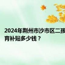 2024年荆州市沙市区二孩三孩生育补贴多少钱？