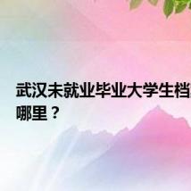 武汉未就业毕业大学生档案放在哪里？