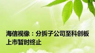 海信视像：分拆子公司至科创板上市暂时终止