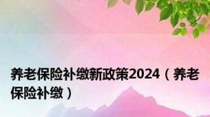 养老保险补缴新政策2024（养老保险补缴）