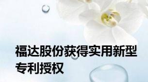 福达股份获得实用新型专利授权