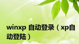 winxp 自动登录（xp自动登陆）