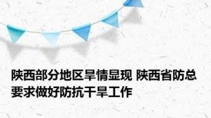 陕西部分地区旱情显现 陕西省防总要求做好防抗干旱工作