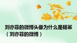 刘亦菲的微博头像为什么是杨幂（刘亦菲的微博）