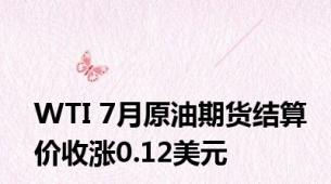 WTI 7月原油期货结算价收涨0.12美元