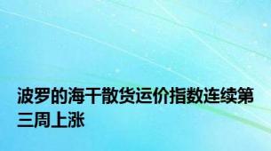 波罗的海干散货运价指数连续第三周上涨