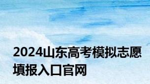 2024山东高考模拟志愿填报入口官网