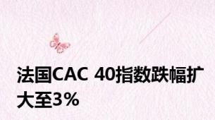 法国CAC 40指数跌幅扩大至3%