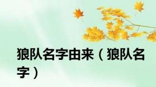 狼队名字由来（狼队名字）