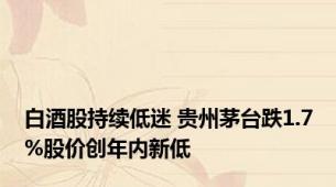 白酒股持续低迷 贵州茅台跌1.7%股价创年内新低