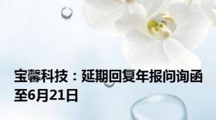 宝馨科技：延期回复年报问询函至6月21日