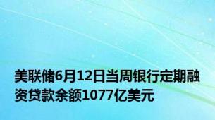 美联储6月12日当周银行定期融资贷款余额1077亿美元