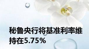 秘鲁央行将基准利率维持在5.75%