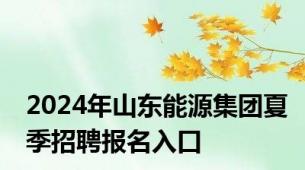 2024年山东能源集团夏季招聘报名入口