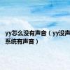 yy怎么没有声音（yy没声音但是系统有声音）