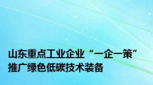 山东重点工业企业“一企一策” 推广绿色低碳技术装备