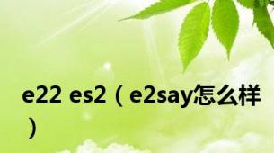 e22 es2（e2say怎么样）