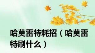 哈莫雷特耗招（哈莫雷特刷什么）