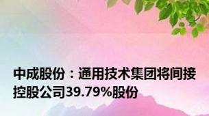 中成股份：通用技术集团将间接控股公司39.79%股份