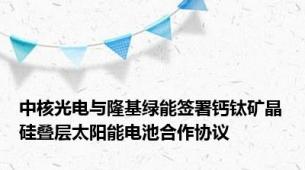 中核光电与隆基绿能签署钙钛矿晶硅叠层太阳能电池合作协议