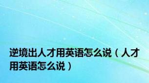 逆境出人才用英语怎么说（人才用英语怎么说）