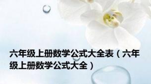 六年级上册数学公式大全表（六年级上册数学公式大全）