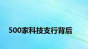 500家科技支行背后