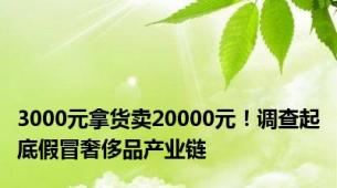 3000元拿货卖20000元！调查起底假冒奢侈品产业链