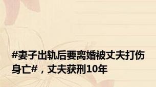 #妻子出轨后要离婚被丈夫打伤身亡#，丈夫获刑10年