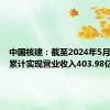 中国核建：截至2024年5月，公司累计实现营业收入403.98亿元