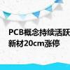 PCB概念持续活跃 逸豪新材20cm涨停