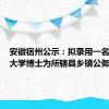 安徽宿州公示：拟录用一名斯坦福大学博士为所辖县乡镇公务员