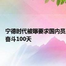 宁德时代被曝要求国内员工896 奋斗100天