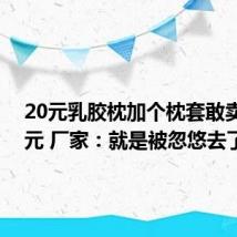 20元乳胶枕加个枕套敢卖1000元 厂家：就是被忽悠去了